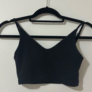 brandy melville black v cut crop top